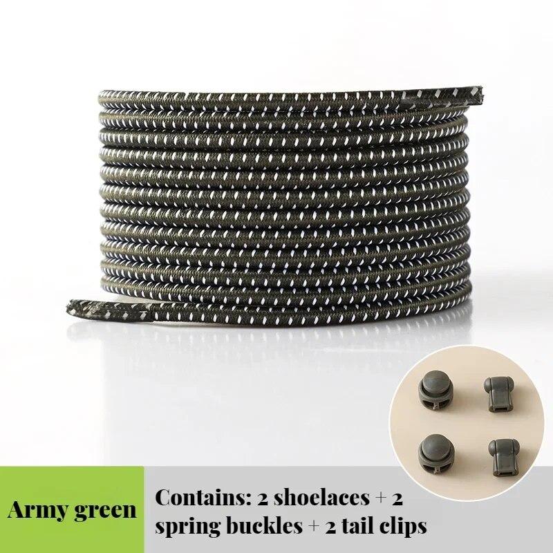 NEU Elastische Schnürsenkel Sneakers Qualitätsschloss Schnürsenkel Runde Tennisschnürsenkel ohne Krawatten Erwachsene Kinder Gummibänder für Schuhe 1Piar