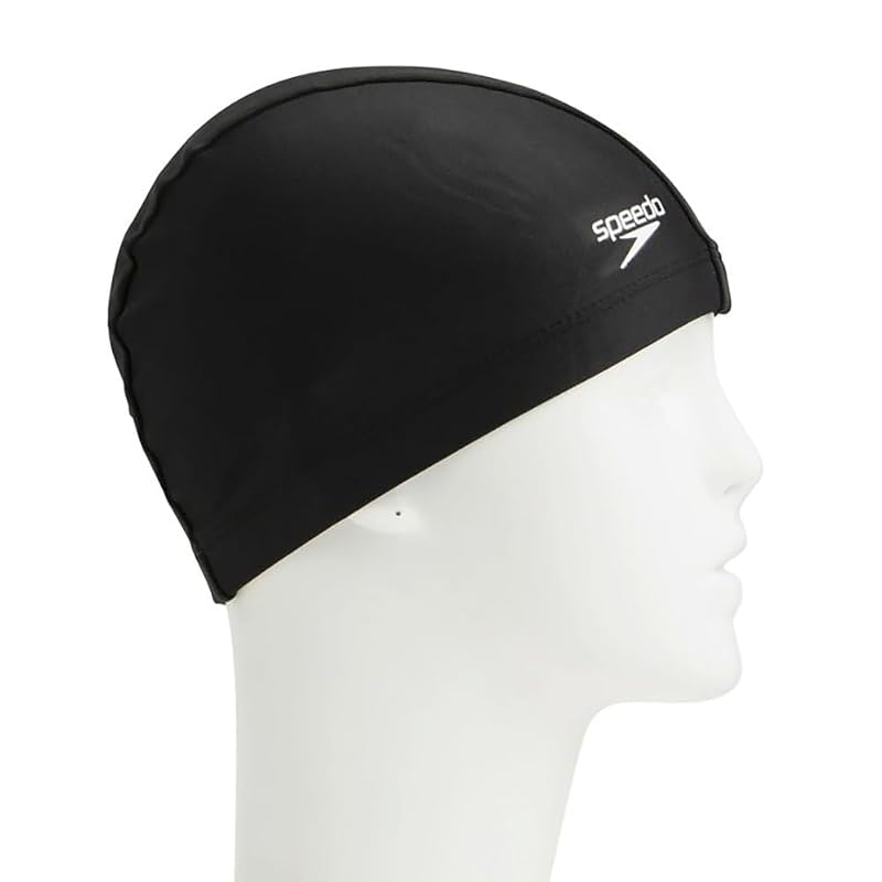 Speedo Tricot Swim Cap, Unisex, SE12070, Black, FREE SIZE