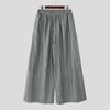 INCERUN Vintage Men Elastic Waist Striped Casual Loose Long Wide Legs Pants