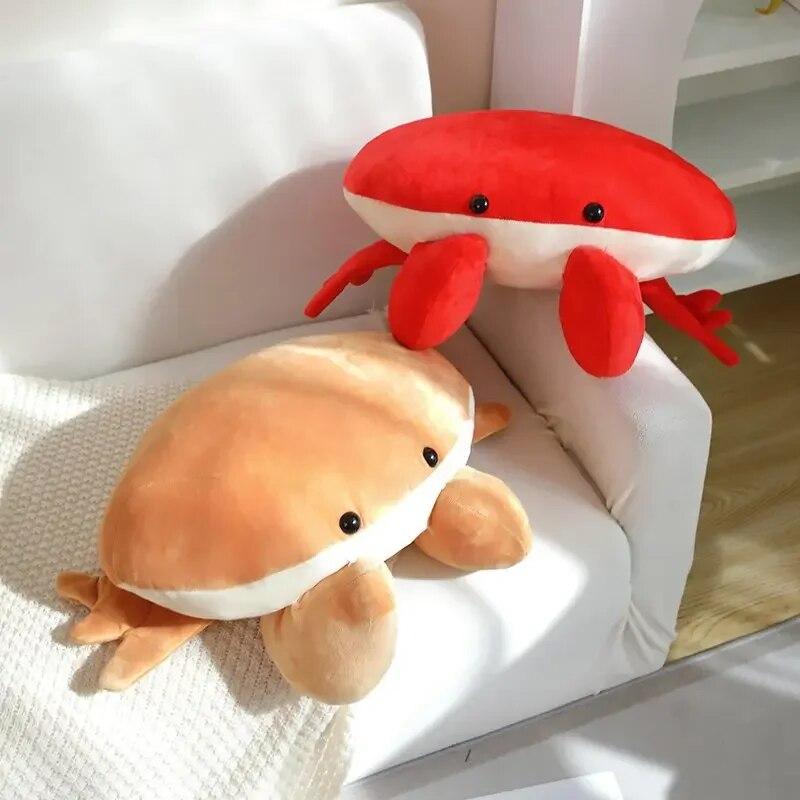 Pernă de corp cu pluș de crab super moale de 50 cm, pernă reală, crab, jucărie marine umplută, crab roșu, pufos, pernă de pluș, cadouri decorative