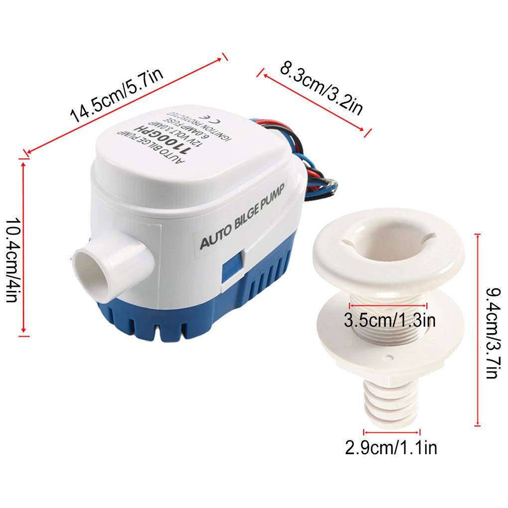 Pompă de santină submersibilă automată pentru barcă 12V Volt DC Pompă electrică marină de apă Mică Auto 1100GPH Cu întrerupător