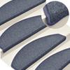 VidaXL Tapis d'escalier 15 pièces 65 x 24 x 4 cm Gris foncé et bleu Demi-rond Grand 322365