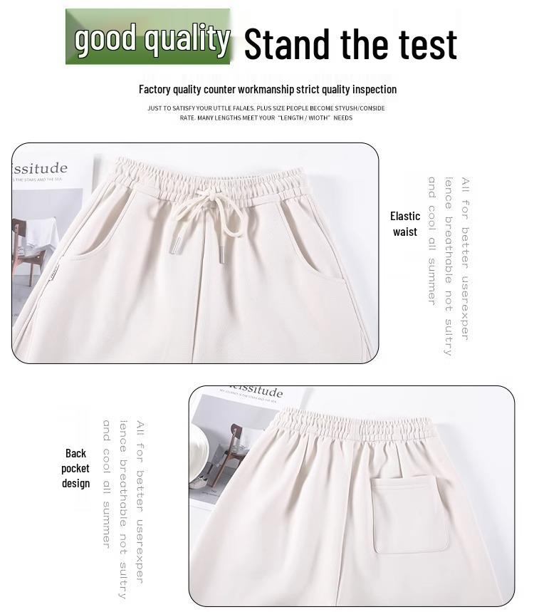 Women's Petite Narrow-Banana-Wide-Leg Drape Casual Straight-Leg Sweatpants for Spring/Autumn