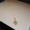 18K Gold-Plated Zircon Flower Necklace - Retro Court Style Clavicle Chain for Women