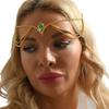 Fashion Bride Headdress Gold Chain Personality Ethnic Style Green Pendant Tassel Headdress Head Chain