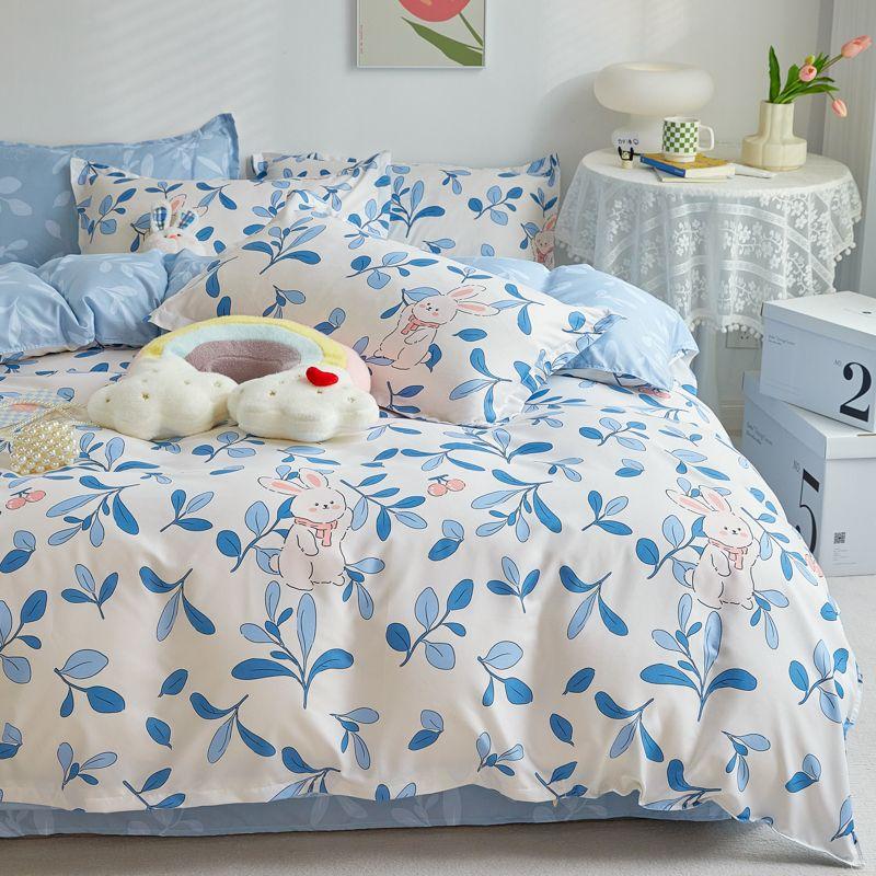 

Простыня Цельная Трехпредметная Студенческое Общежитие Односпальный Пододеяльник Четырехпредметный Мультяшный Нехлопковый Полностью Хлопковый Покрывало Набор из 2 предметов 1.2 bed three-piece set Milky White(Miffi Rabbit)