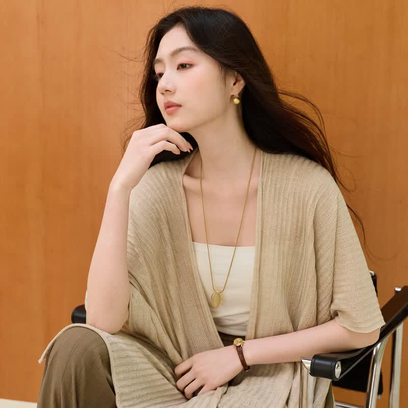 Women's Knitted Lamb Wool Cape Shawl