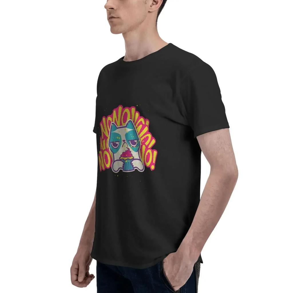 Nonono Ice-cream Cat Tshirt Vintage Shirts for Men T Shirt Shirts Anime Clothes Daily Four Seasons Tees Men Clothing Streetwear