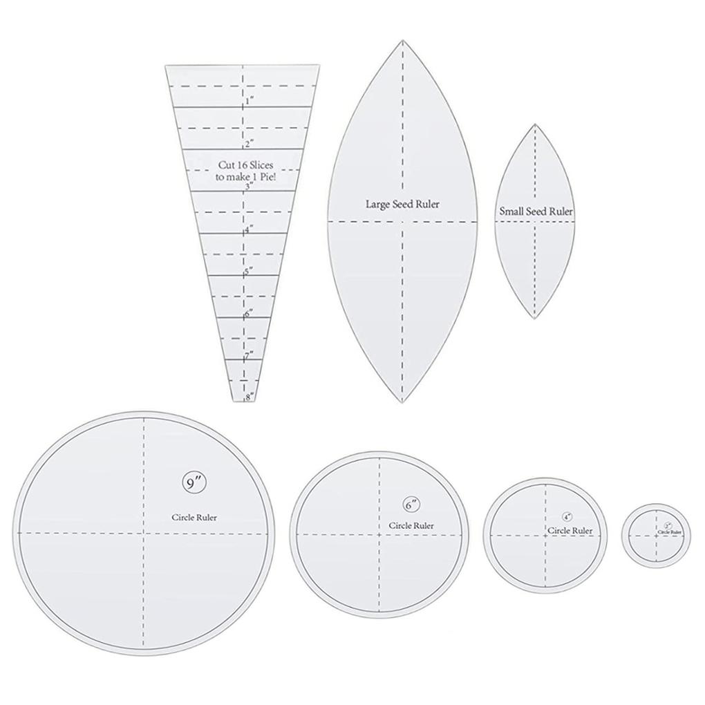 Template Set Quilting Ruler Portable Reusable DIY Sewing Handicraft Crafts Accessories for Learners Professionals