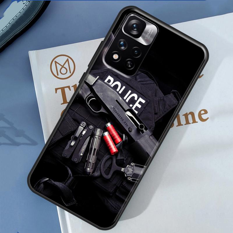 Symbol Police Case For Xiaomi Redmi Note 12 11 10 9 8 Pro Cover For Redmi Note 10S 11S 10A 10C 9A 9C 12C 9T