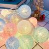 LED Cotton Ball String Lights - Macaron Fairy Lights for Girly Room or Camping Decor