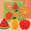 Wooden Animal And Fruit Lacing Board Educational Toy For Toddler Hand Eye Coordination Development