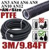 3M 9.8FT 3AN 4AN 6AN 8AN 10AN 12AN E85 PTFE Fuel Oil Gas Line Cooler Pipe Nylon Steel Brake Hose Temperature Pressure Resistance