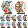 Wooden Special Shaped DIY Diamond Painting Moon Perpetual Calendar Diamond Handmade Rotating Calendar Desk Decor for Beginners
