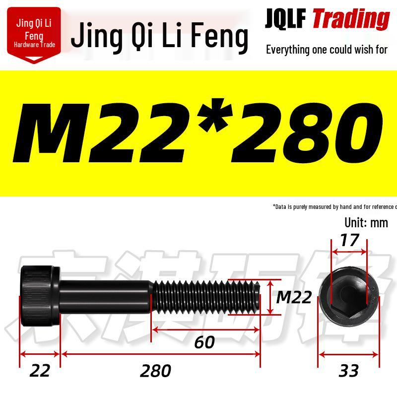 M20-M27 High Strength Blackened Hex Socket Head Cap Screw with Knurled Cylindrical Half Thread