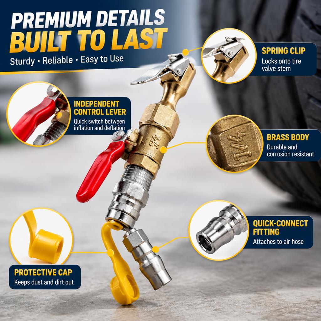 Tire Inflation and Deflation Switch with Independent Control Valve