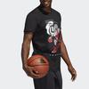 adidas T Shirts Men's Black Crew Neck Moderate Straight Fit FM4773