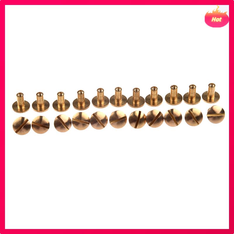20X Arc Solid Brass Button Stud Screw Nail Screw Back Leather Rivet Belt 8Mm