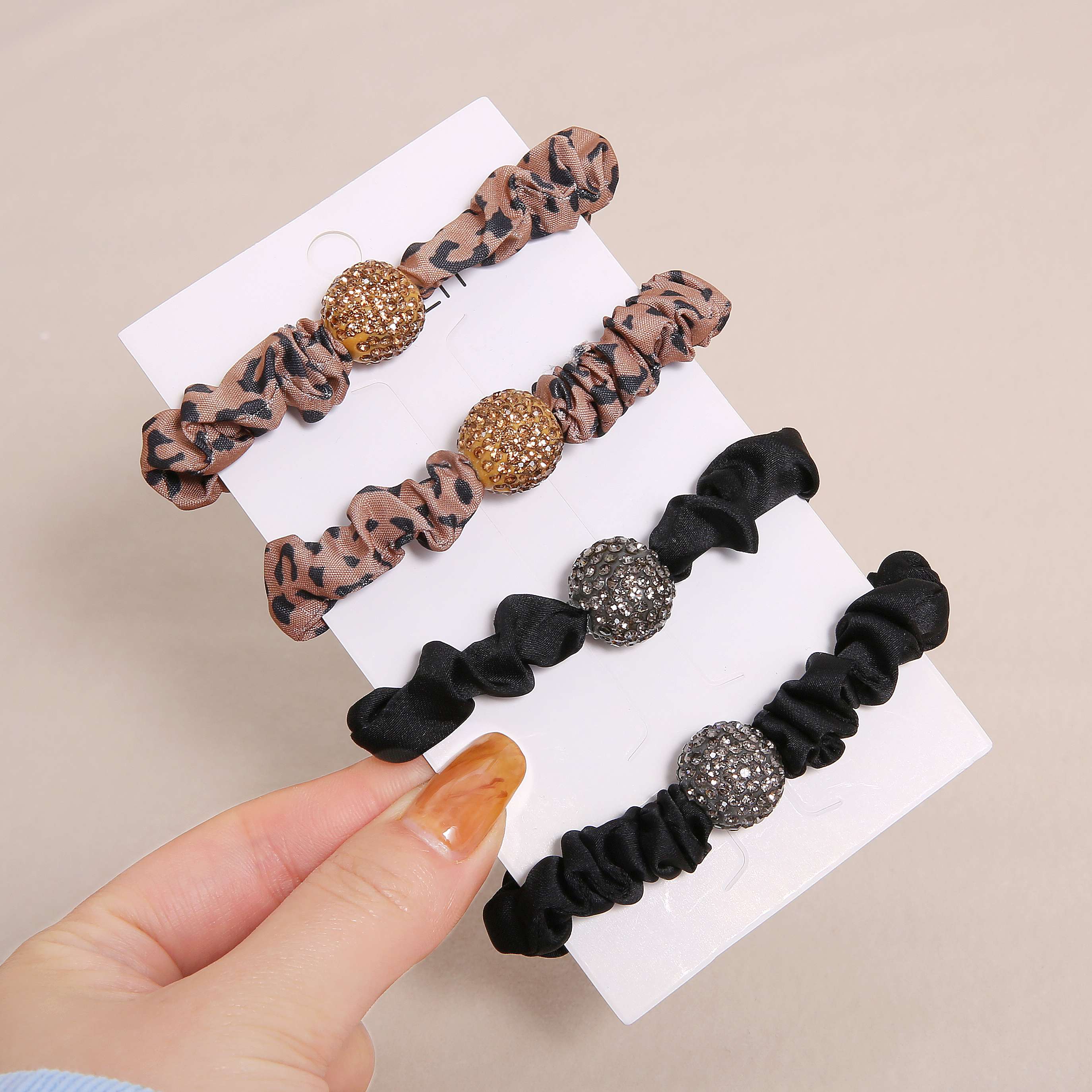 

1/4 шт ткань резинка для волос со стразами резинка для волос аксессуары для волос резинка 04 4pcs