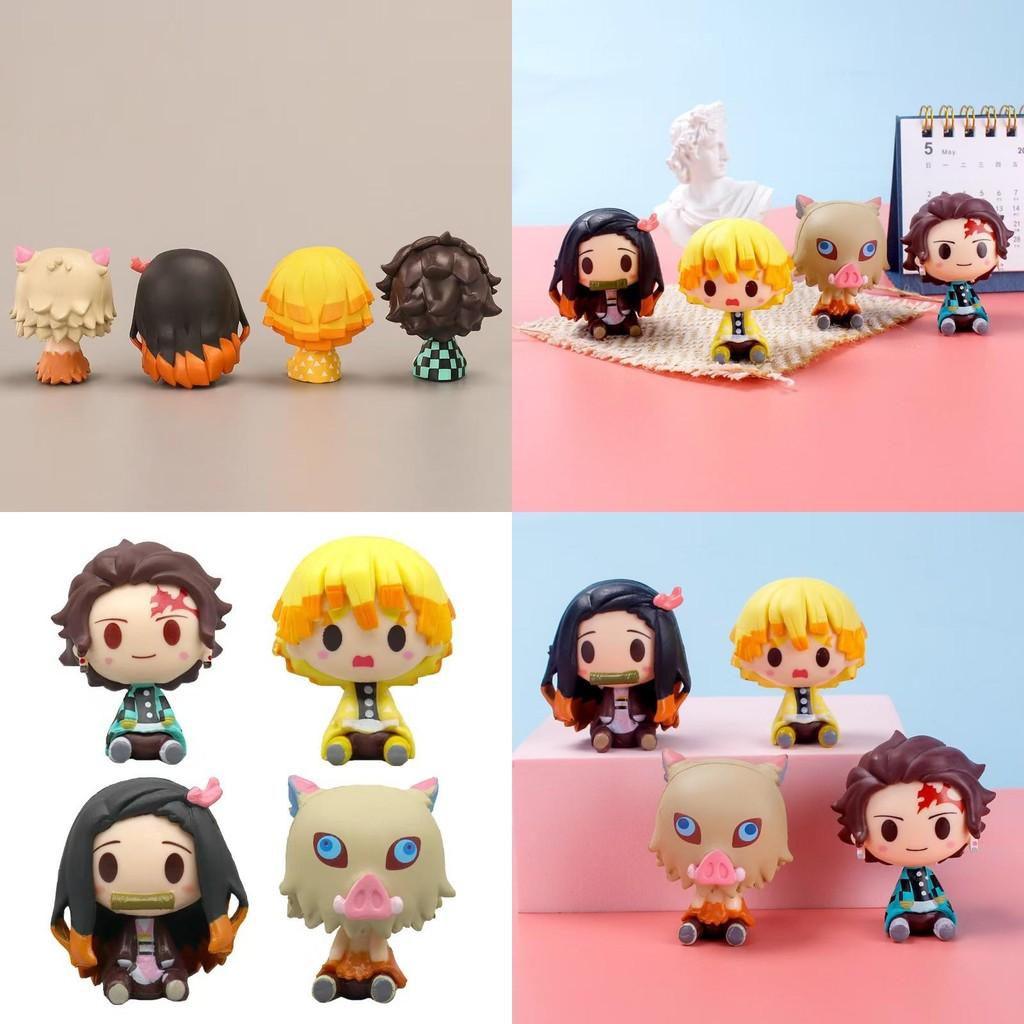 Cute Pvc Tanjiro And Nezuko Demon Slayer Sitting Figures Perfect For Cake Toppers