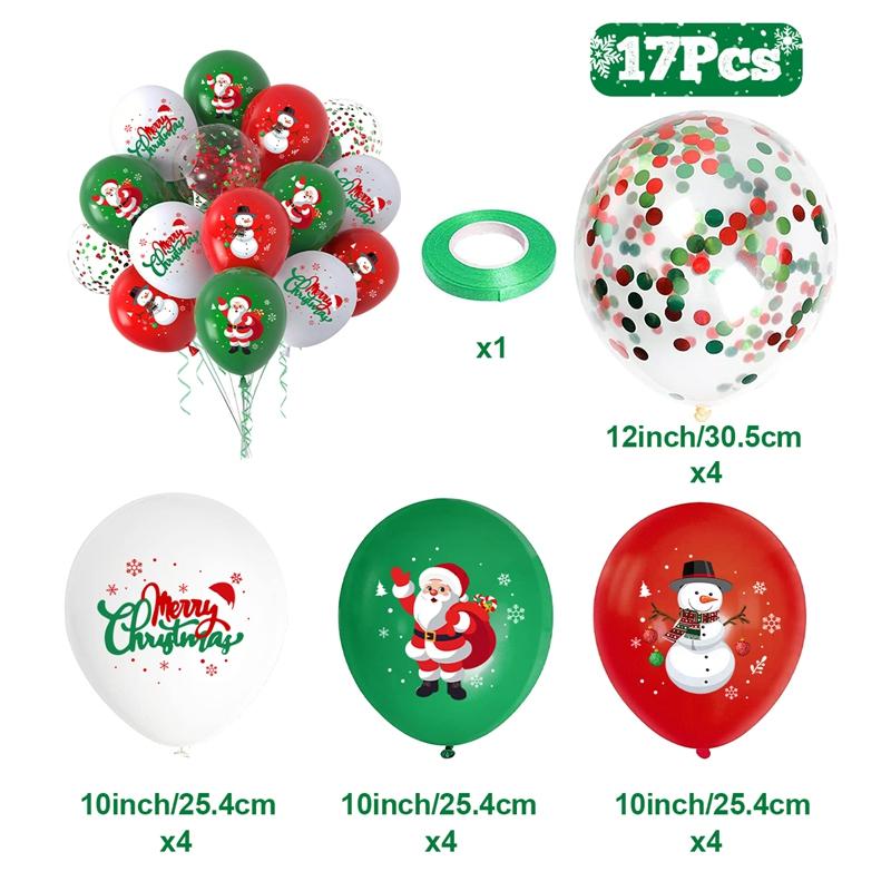Christmas Latex Balloons Santa Claus Snowman New Year 2026 Balloon Confetti Baloon For Xmas Party Supplies Christmas Decor 2026