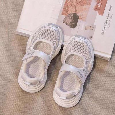 Girls Bag Head Sandals 2025 Summer New Children's Net Shoes Girls Sports Shoes Boys Hollow Mesh Casual Shoes