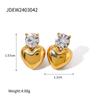Uworld Classic Heart Shape Earring With Zircon Decoration Jewelry For Women 18K Gold Plated Stainless Steel Earrings Gifts 2026