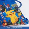 Pikachu Print Drawstring Backpack Kids PE School Sports Bag Cartoon Travel Storage Sack Children Birthday Party Gift