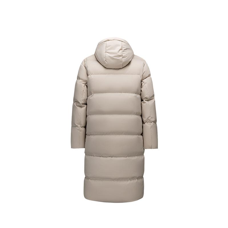 Anta Lifestyle Series Sports Retro Water-Resistant Windproof Solid Fog Gray Long Down Jacket Men Outerwear 152618904-1