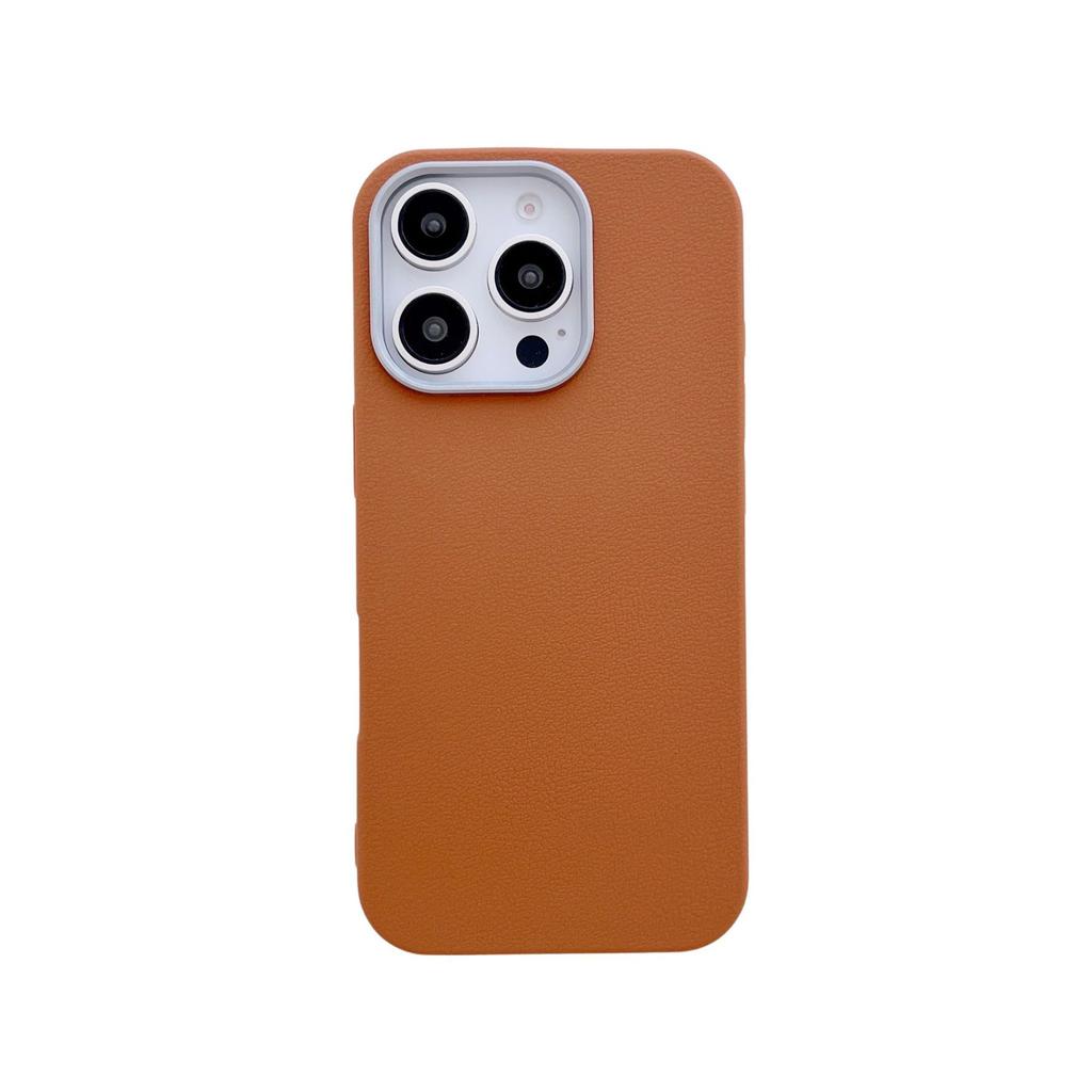 Applicable To IPhone 16 Magnetic Suction Phone Case Simple Leather Pattern New Apple 15 Protective Case 14Promax High End Sense