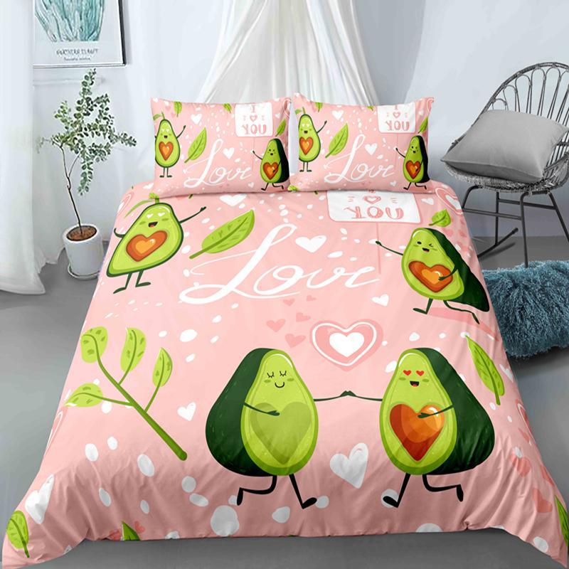 Cartoon Lustige Avocado Bettbezug - Sommerfrucht-Thema Für Kinder Jungen Mädchen & Erwachsene