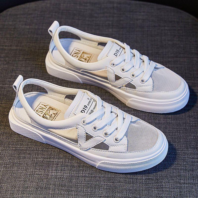 Womens Breathable Mesh Sneakers Casual White Slip-On Walking Shoes Students Daily Wear