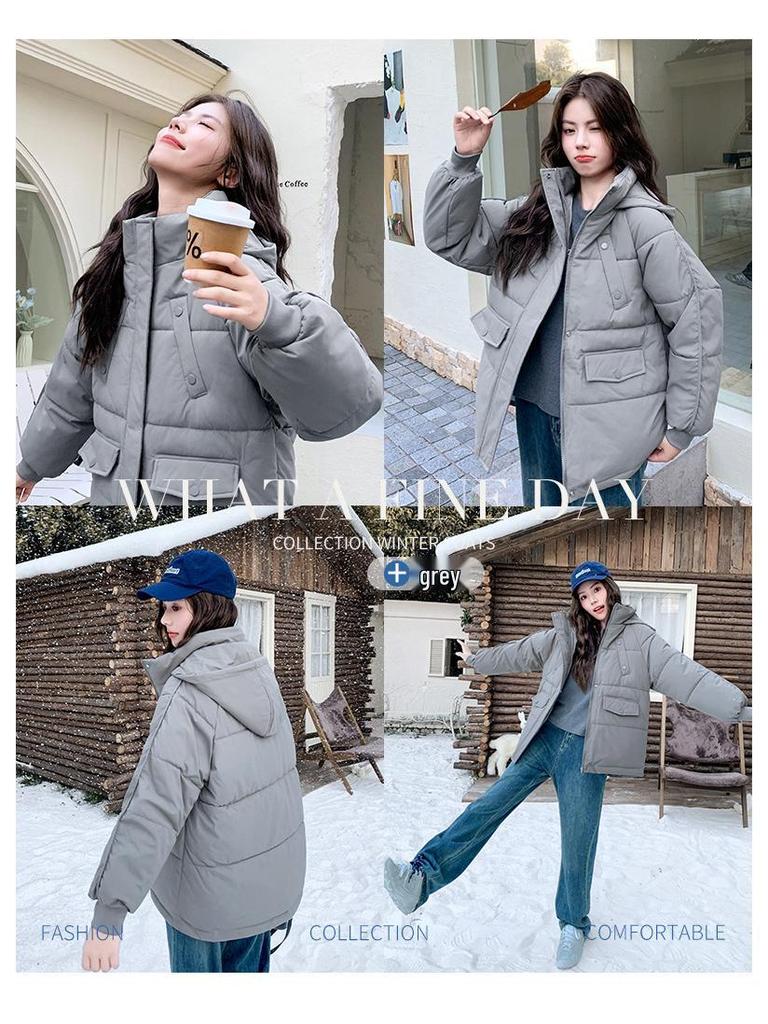 Koreansk Mote Dame Løs Dun Bomullskåpe 2025: Stilig, Varm Yttertøy