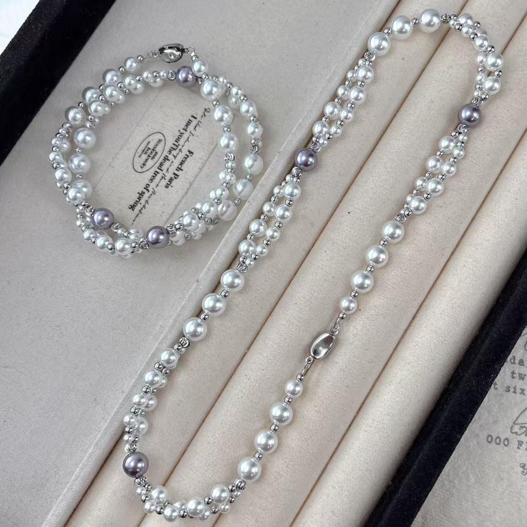 

Vintage 2024 Women S Highlight Imitation Australian White Artificial Pearl Cross Design Necklace Clavicle Chain