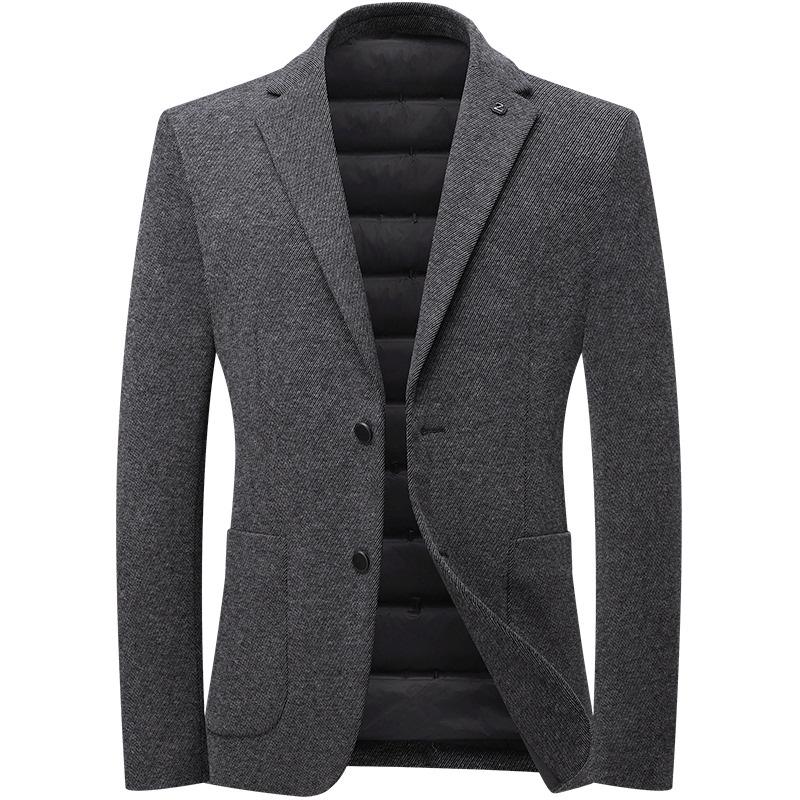 2025 Men's Wool Suit-Style Thick Down Jacket