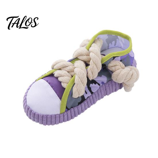 Dog Housebreaking Toy Sneaker Shape Chew Toy, Interactive Pet Tug with Tough For Dogs Squeaker, Oxford Cloth Bite Resistant for Small Medium Rope