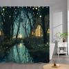 Mysterious Scene Shower Curtain, 180x 200cm Cool Blue To Warm Pattern Printed Home Bathroom Curtain