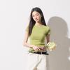 MJ STYLE Women's Structured Shoulder Short Sleeve T-Shirt 2026 Spring Summer New Slim Fit Waist Design Basic Versatile Top