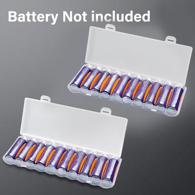 10 AA/AAA Batterie Aufbewahrungsbox Hartschalen-Halter Wiederaufladbare Batterie Powerbank Kunststoffgehäuse Transparent