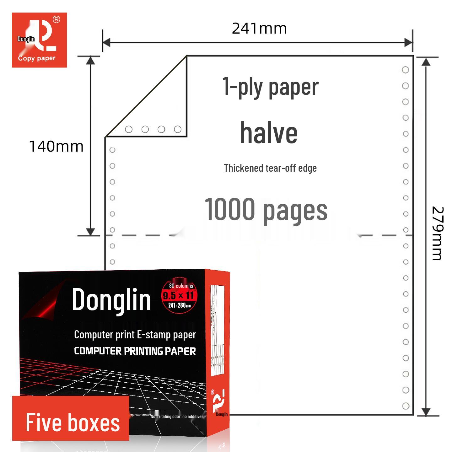 Dot Matrix Printer Paper: Multi-Part Voucher Forms, Two to Six-Parts, 5 Boxes