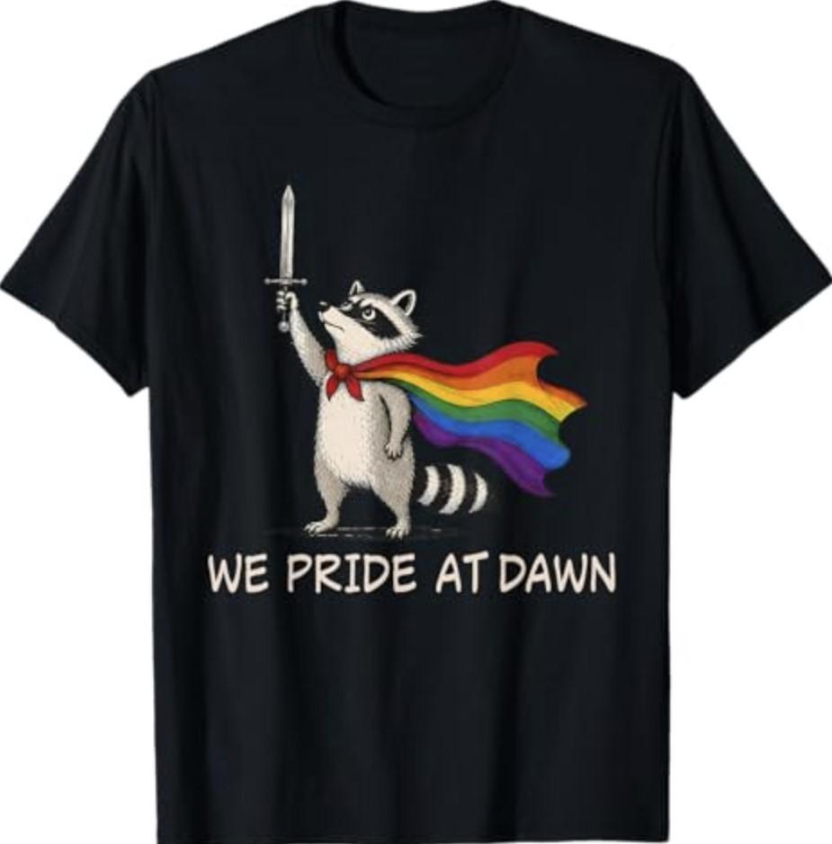 We Pride At Dawn Funny Raccoon LGBT Support Pride Month T-Shirt