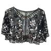 Sparkling Short Scarf Shawl With Glittering Sequined For Women And Girl Beach Event Evening Party Dressingup Accessory