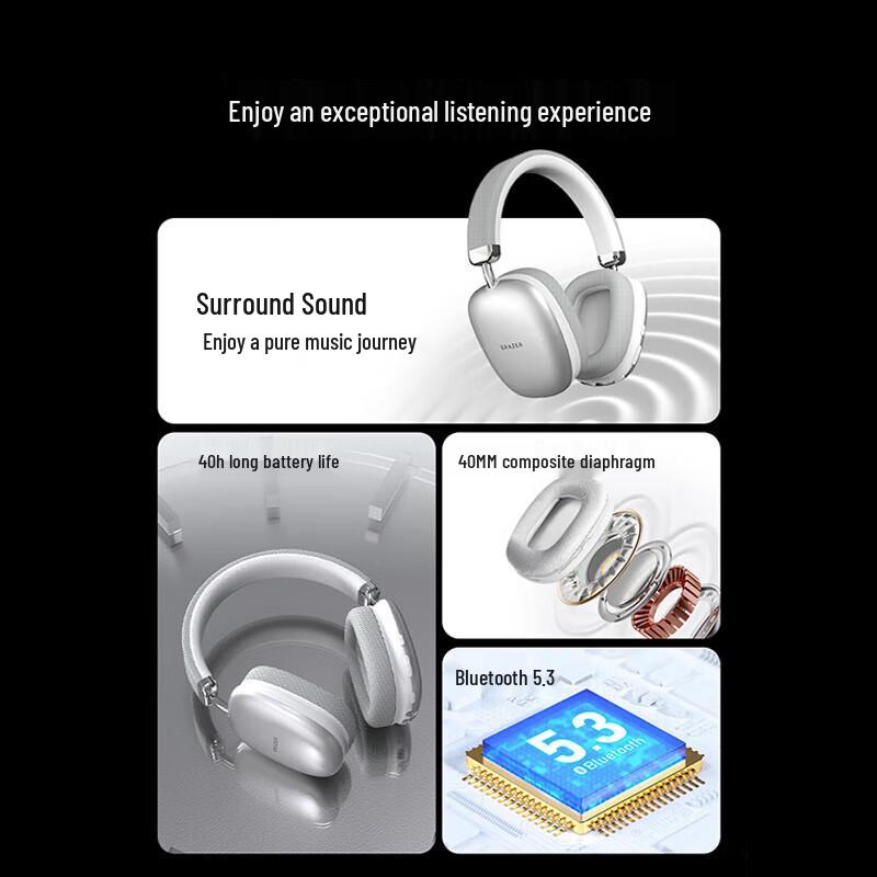 Lenovo YNENR EM-Z02 Wireless Over-Ear Bluetooth Headphones