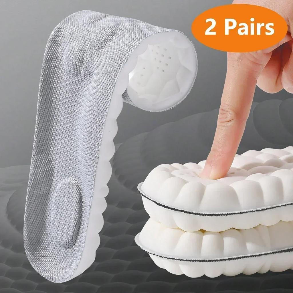 4D Sport Insole Super Soft Shoes Sole Pads for Feet Shock Absorption Baskets Shoe Sole Arch Support Orthopedic Inserts