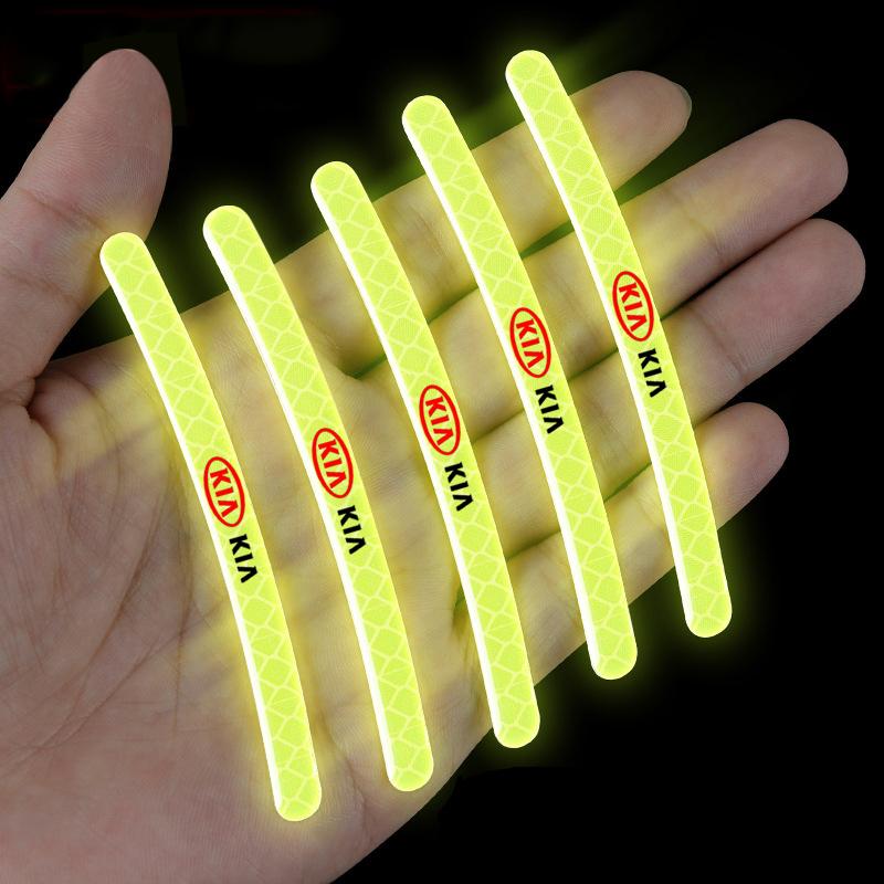 20pcs/set For Kia Rio Ceed Sportage Cerato Soul Picanto Car Wheel Hub Reflective Strip Sticker auto Accessories car styling  FZ3
