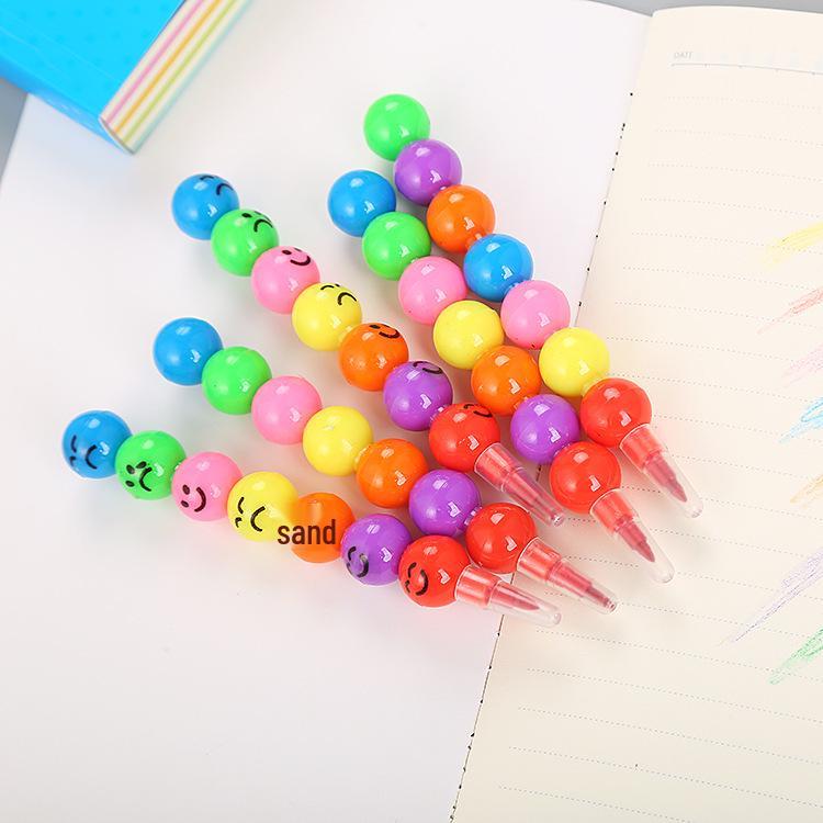 Creative Tanghulu Crayons: Cute Bead Expression No-Sharpen Pencils for Kids' Doodling & Drawing