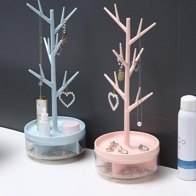 Spinning Jewelry Display Stand Multi Levels Storage Tower Holds Necklaces Earrings Pendants For Countertop