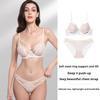French Sexy Lingerie Set Big Chest Small Anti-sagging Sexy Lace Push-up Bra Breathable Sexy Panties