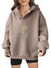 2025 new European and American Halloween women's hooded sweater front and rear pattern winter fleece loose casual