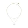Summer Pearl Double-Layered Heart Necklace for Women - High-end Design, Small-Scale, Layered, Delicate Collar Chain Necklace